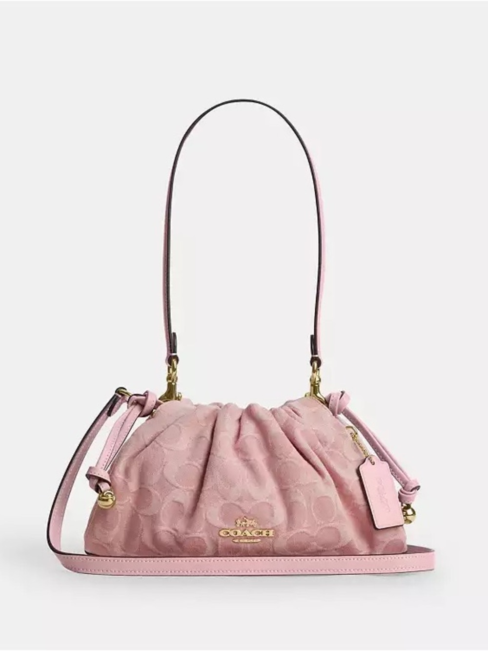 Coach Faye Shoulder Bag In Signature Pink Denim
